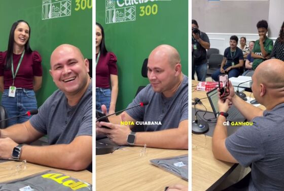 Prefeito não desistiu e conseguiu parabenizar vencedor do sorteio.