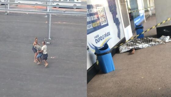 Luiz Carlos dos Santos, de 47 anos, foi flagrado sendo agredido por um casal no estacionamento da rodoviária.