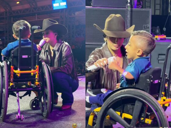 Em outros vídeos divulgados pelos fãs presentes é possível ver a interação dos dois no palco, e o mini fã, afirma ser flamenguista