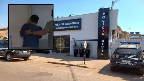 Vídeo mostra Bruno, chorando, chegando à delegacia.