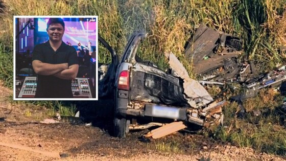 O jovem de 21 anos morreu carbonizado.