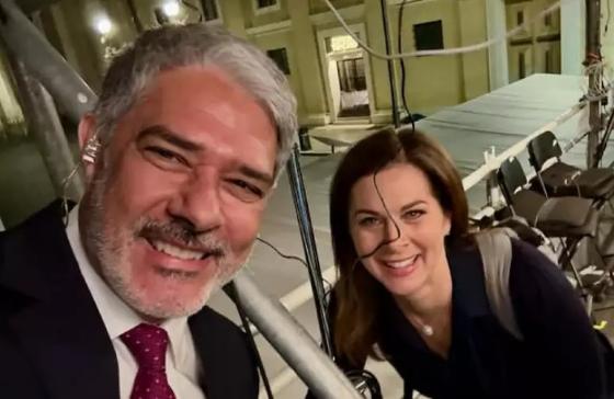 William Bonner ao lado de jornalista Erin Burnett, da CNN