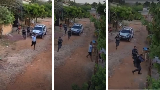 Câmera flagrou Kenis Evangelista tentando fugir dos policiais