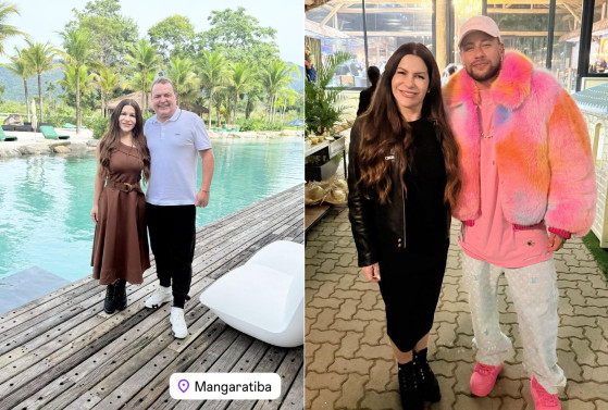 Max Russi e Andreia Wagner participaram de evento na casa do Neymar
