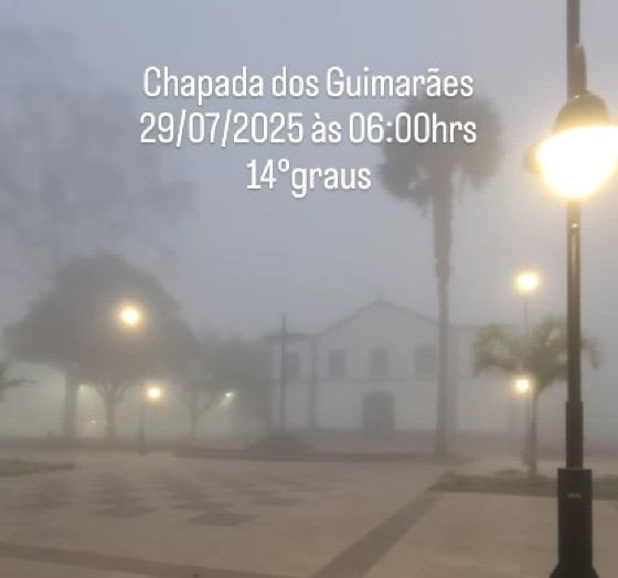 Chapada é uma das cidades que constam no alerta de declínio de temperatura
