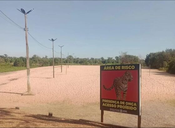 Placas alertam para a proibição de acesso à Praia do Daveron