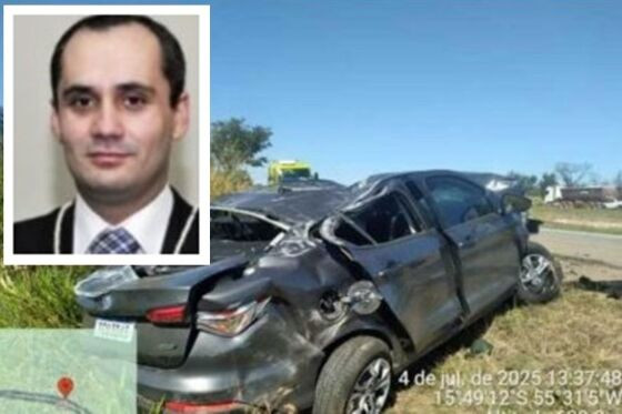 O carro do juiz Cláudio Deodato ficou destruído