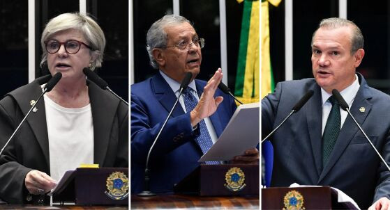 Margareth Buzetti (PSD), Jayme Campos (União Brasil) e Wellington Fagundes (PL)