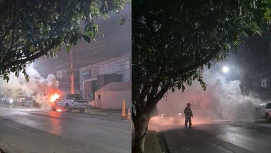 Os bombeiros conseguiram conter o incêndio rapidamente e, apesar do susto, ninguém se feriu.