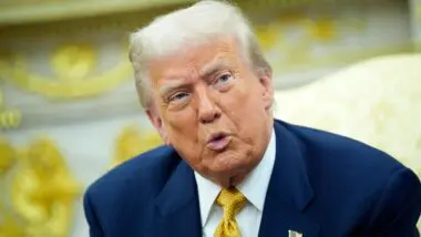 Donald Trump, presidente dos Estados Unidos: alivio de tarifaço para petroleo, aeronaves e suco de laranja.