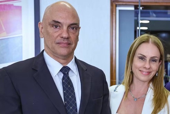 Alexandre de Moraes, ministro do STF, com a esposa Viviane Barci de Moraes