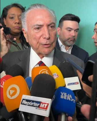 Temer falou sobre voto impresso em evento em Cuiabá.