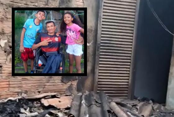 Casa ficou completamente destruída.