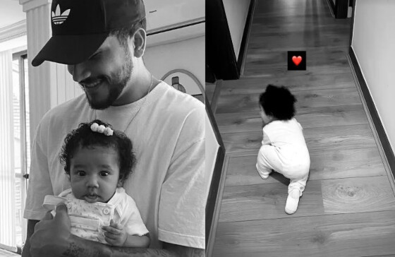 Yuri Lima exibiu nas redes sociais vídeo de Nala engatinhando