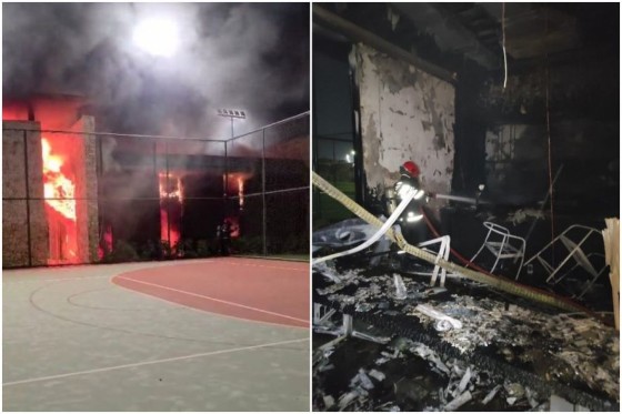 Incêndio no condomínio Splendore Resort Residence foi registrado nesse domingo (05)