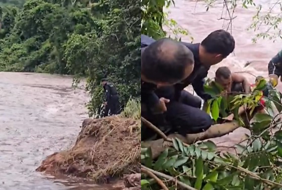 Criança foi resgatada em tromba d'água na tarde desse sábado (27) em Vila Bela da Santíssima Trindade