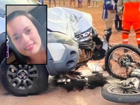 Juliana dirigia a moto que bateu de frente de frente com uma picape 