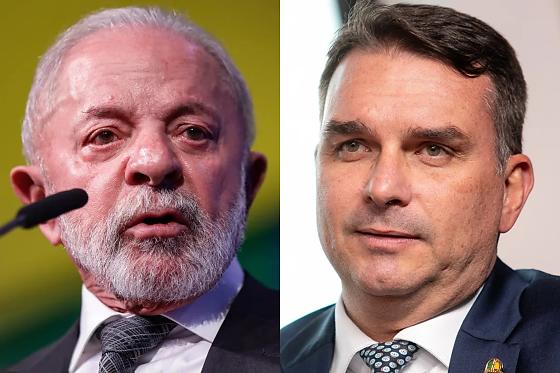 Lula e Flávio Bolsonaro