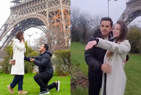 Luís Mendes e Maria Eduarda ficaram noivos aos pés da Torre Eiffel