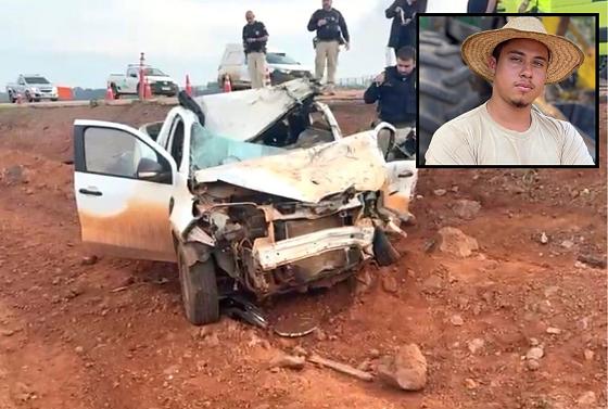 Fiat Strada bateu na traseira de outro veículo e saiu da pista