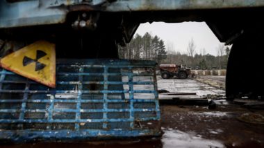 Ruínas nas imediações da usina de Chernobyl, na Ucrânia.