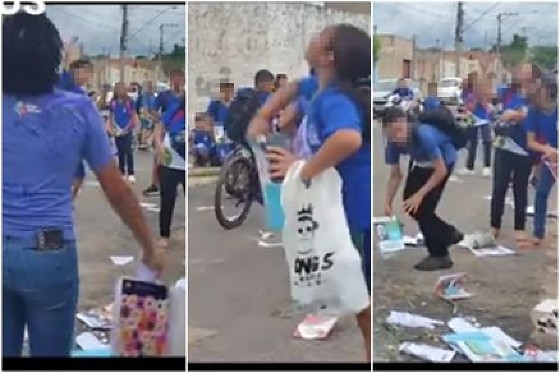 As imagens foram registradas na última sexta-feira (5), logo após o encerramento do ano letivo