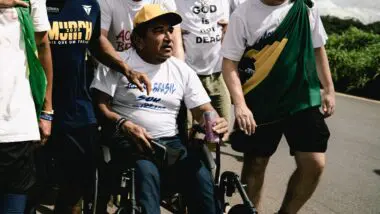 Senador Magno Malta (PL-ES), durante a "caminhada da liberdade".