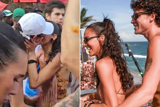 Shawn Mendes e BrunA atriz brasileira Bruna Marquezine e o cantor canadense Shawn Mendes voltaram a ganhar destaque na imprensa internacional após marcarem presença no trio elétrico de Ivete Sangalo durante o Carnaval de Salvador, no sábado (14/2). C