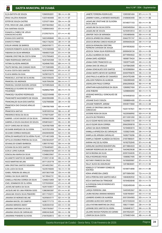 LISTA DE APROVADOS CASA CUIABANA