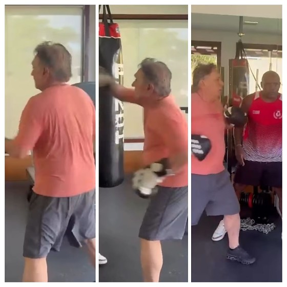 Com 70 anos, recém-completados, Antônio Joaquim postou no Instagram um vídeo treinando boxe