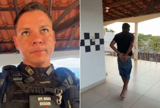 No vídeo, o policial critica a postura do homem, destacando a dependência financeira dos pais e a violência praticada contra familiares 