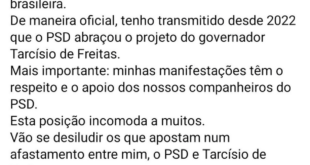 Kassab nega crise com Tarcísio e reafirma parceria no governo de SP
