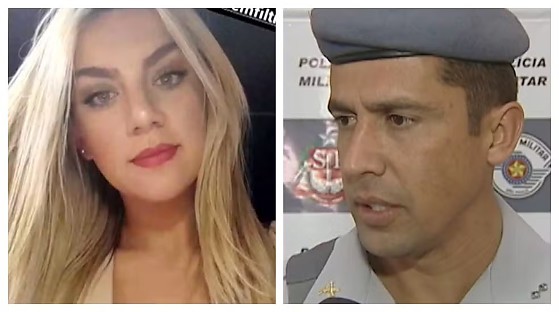 A PM Gisele Alves Santana e o tenente-coronel Geraldo Neto, acusado de assassinar a mulher no apartamento onde eles viviam, no Centro de São Paulo