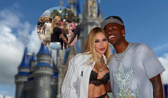 Virgínia Fonseca e Vini Jr. foram flagrados durante passeio em um parque da Disney, em Orlando.