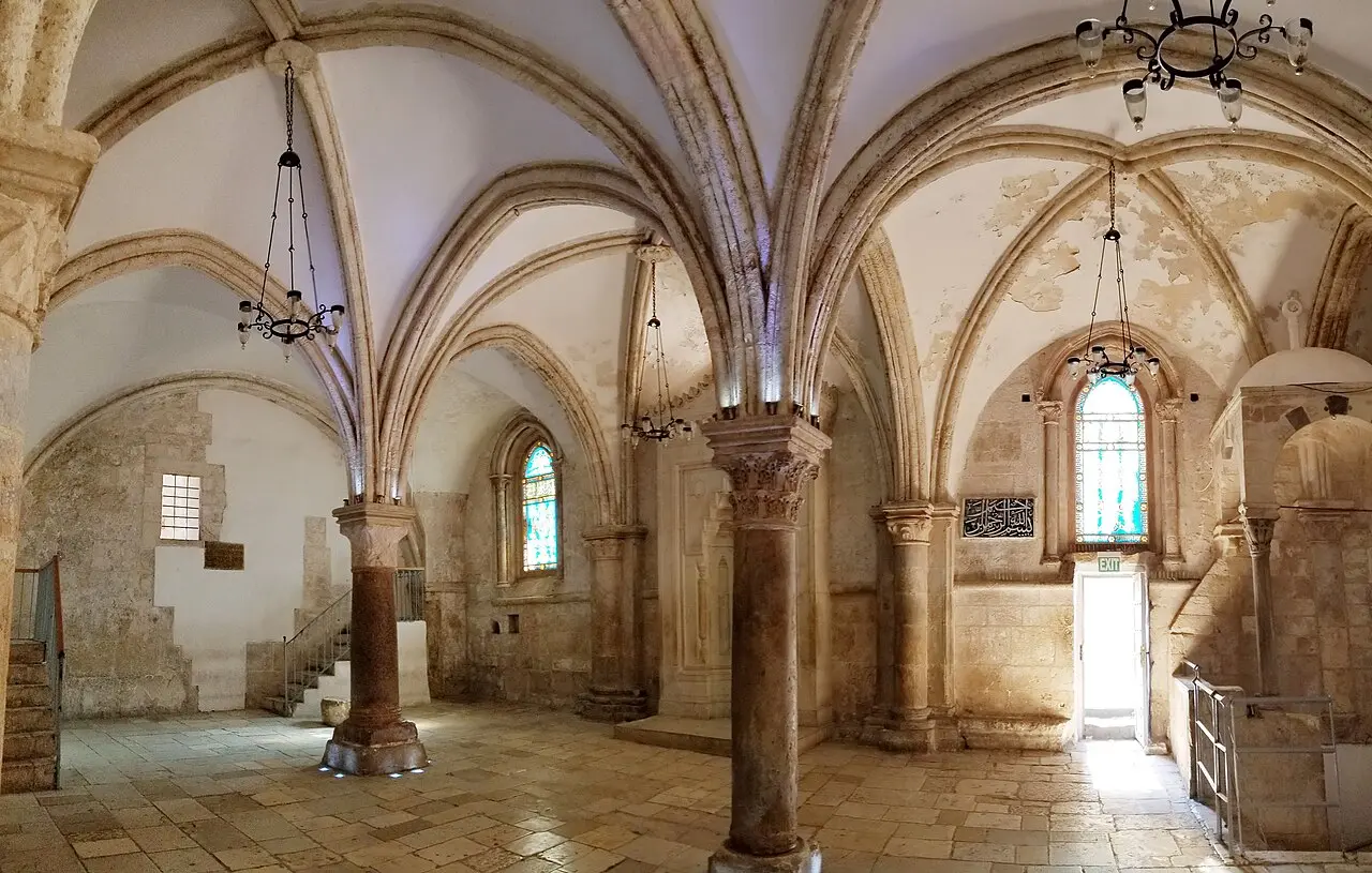 Sala da Última Ceia, onde foi descoberto os inscritos cristãos medievais.