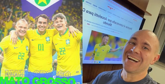 Publicações com camisa da Seleção, memes e vídeos marcaram a reação de lideranças de Mato Grosso após lista anunciada por Carlo Ancelotti