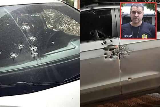 Foi nesse momento que ocorrereu o tirotei, com o delegado ainda dentro do veículo e o policial do lado de fora