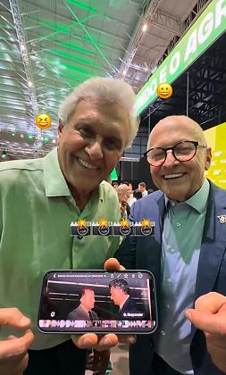 Governador publicou vídeo nas redes sociais após reencontro com o pré-candidato à Presidência durante evento em Cuiabá
