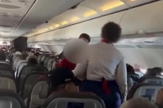Júlia Ortiz, filha do pastor Mauro Ortiz, foi interrompida e conduzida de volta ao seu assento por comissários de bordo após iniciar um discurso religioso no corredor da aeronave.